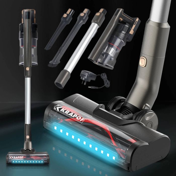 KRAPOF Super Slim Power Vac Cordless Stick Vacuum cleaner with Extra FREE Second Battery