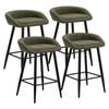 Oikiture Bar Stools Boucle Green X4