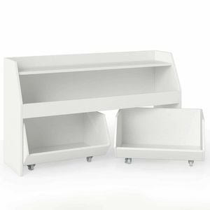 Costway Kid Wooden Bookcase Toy Storage Organizer Cabinet Shelf