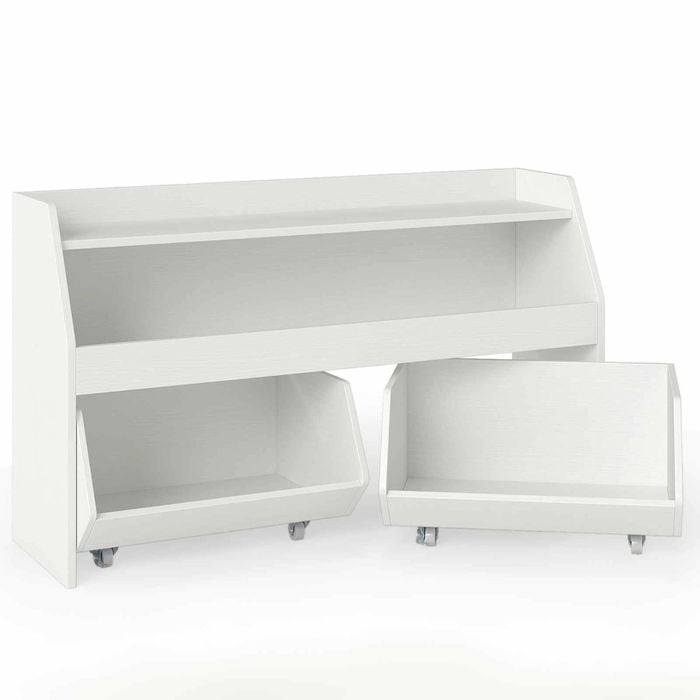 Costway Kid Wooden Bookcase Toy Storage Organizer Cabinet Shelf