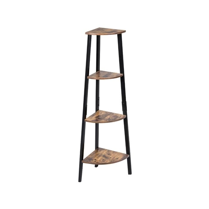 Costway 4-tier Corner Bookcase Ladder Shelf Metal Frame