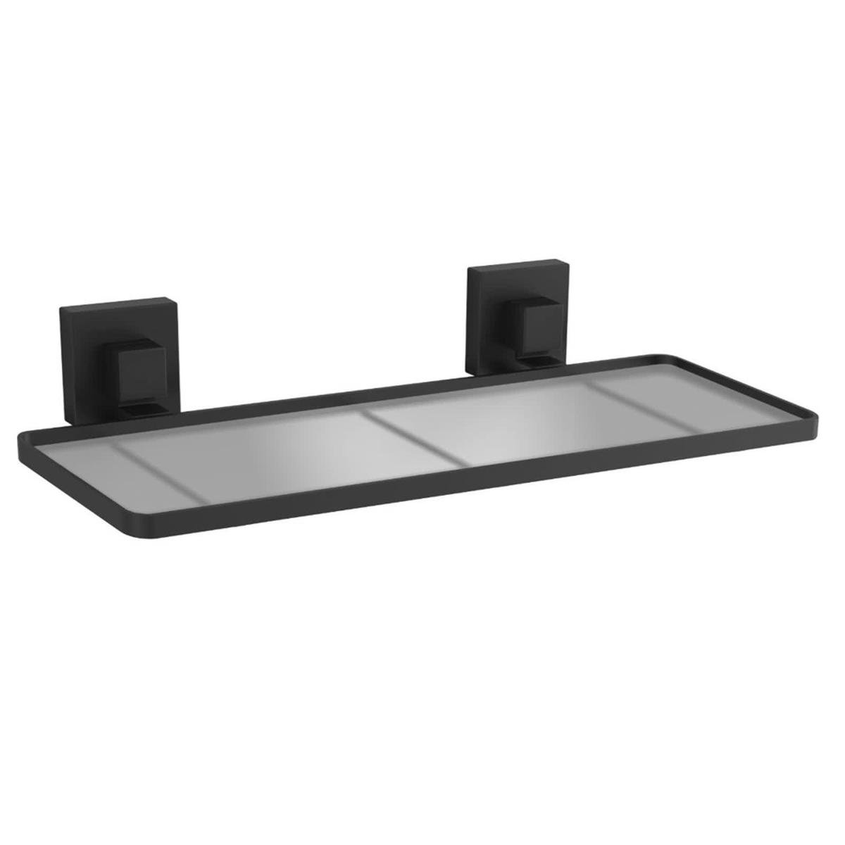 Fusion-Loc 26kg Black Matte Suction Frosted Acrylic Bathroom Shelf ...