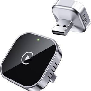 Fohoa Mini Black Wireless Carplay Adapter Usb Dongle With Dual Band 5ghz For Factory Wired Cars