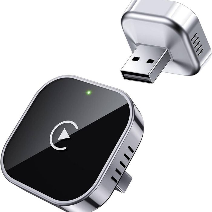 Fohoa Mini Black Wireless Carplay Adapter Usb Dongle With Dual Band 5ghz For Factory Wired Cars