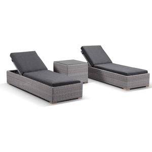 Outdoor Breeze Wicker Sun Lounge Set With Side Table
