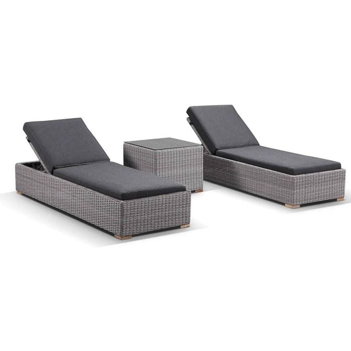 Outdoor Breeze Wicker Sun Lounge Set With Side Table
