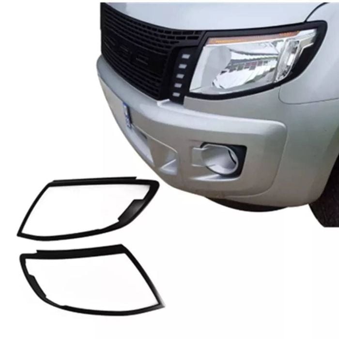 Matte Black Headlight Covers For Ford Ranger Pxi 2012-2015
