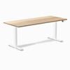 Desky Dual Sit To Stand White Ash Hardwood Desk 180x75cm White Frame