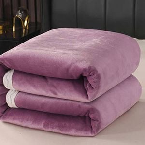CottonMore Large Ultimate Sherpa Blanket Luxurious Plush Throw Rug 200x230cm - Purple