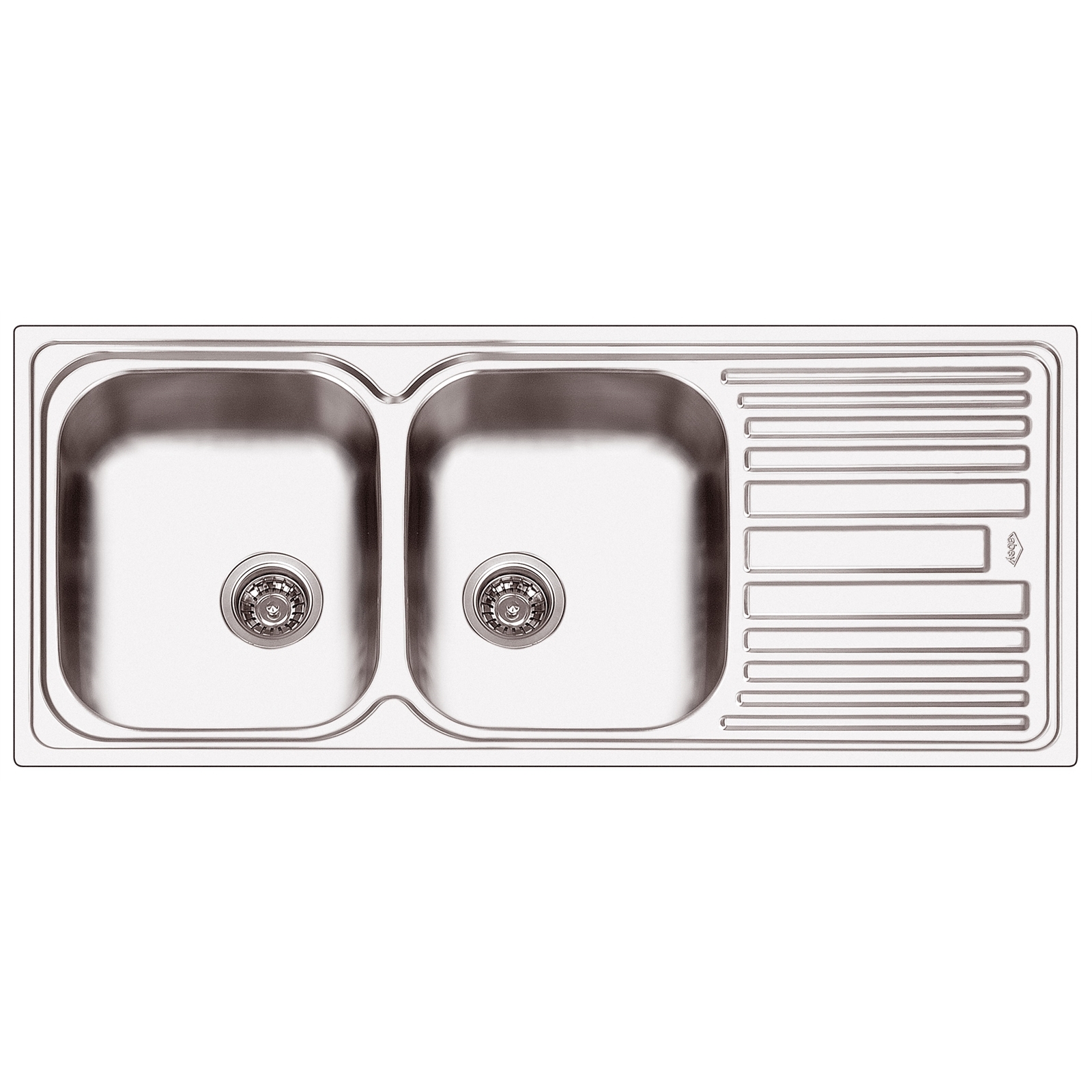 Sink S/s Deluxe 200 Abey Dbl Bwl Rhb Sgl Drainer Dl200r product image