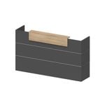 Modern Furniture BELEN Reception Desk 1.8M - Acacia & Carbon Grey