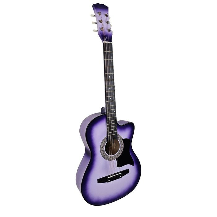 Karrera 38in Cutaway Acoustic Guitar with Guitar Bag - Purple Burst