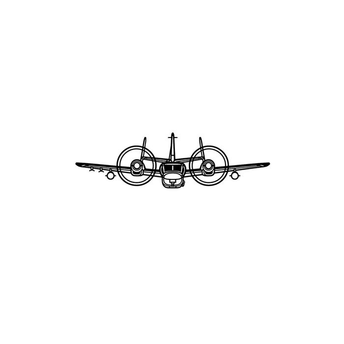 Ignite Laser Grumman OV-1 Mohawk - Armed Reconnaissance Aircraft Silhouette Metal Wall Art Coated Black 23.6 inch - 60 cm