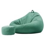 Viviendo Extra Large Bean Bag Chair Ottoman Lounger Cover Gaming Floor Lazy Sofa Grey/Green