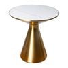 Round Side Table with Sintered Stone Top Golden