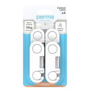 Perma Child Safety Cabinet Latches - 4 Pack