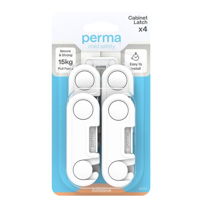 Perma Child Safety Cabinet Latches - 4 Pack