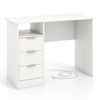Costway 108cm Computer Desk Home Office Workstation With 3 Drawers White