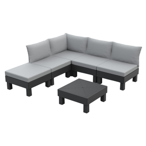Keter Elements 5 Seater Modular Lounge Set - Graphite