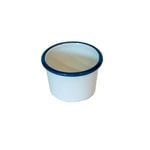 Urban Style Enamelware 8cm Dessert/Creme Brulee Dish w/ Blue Rim - White