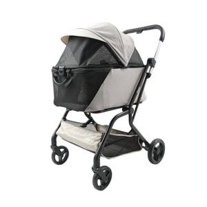 InstaCollapse Detachable Dog Stroller and Pet Car Seat Carrier Combo – Taupe