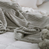 CottonMore 100% Cotton PomPom Knitted Blanket 150x200cm - Grey
