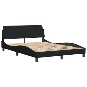 vidaXL Bed Frame without Mattress Black 137x187 cm Double Fabric