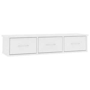 vidaXL Wall-mounted Drawer Shelf White Engineered Wood Floating Wall Cabinet