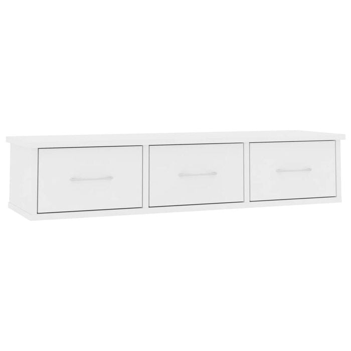 vidaXL Wall-mounted Drawer Shelf White Engineered Wood Floating Wall Cabinet