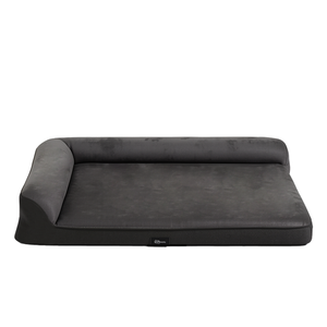 Petzly Dog Bed with L-Shaped Bolsters Removable Washable Cover Grey XLarge