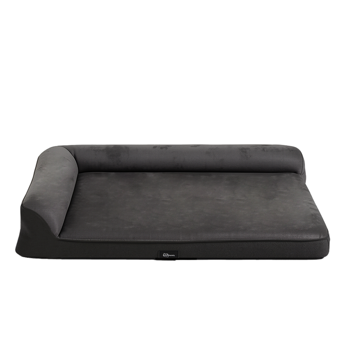 Petzly Dog Bed with L-Shaped Bolsters Removable Washable Cover Grey XLarge