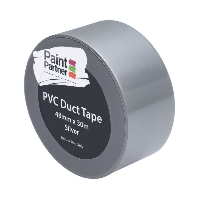 Paint Partner 48mm x 30m Black PVC Duct Tape - Silver