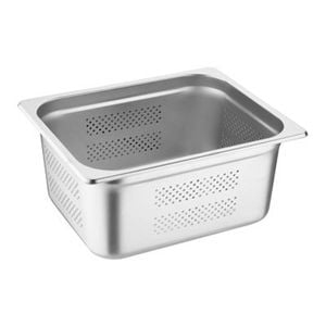 Vogue Stainless Steel Perforated 1/2 Gastronorm Tray 150mm 9l Commercial Kitchen Food Storage