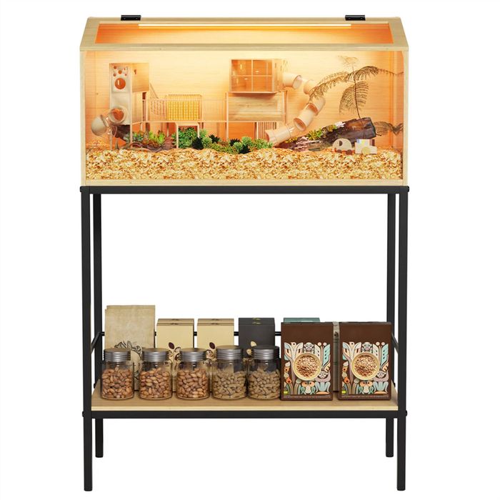 Bingopaw wooden hamster cage with shelf led light 80x39.6x116cm