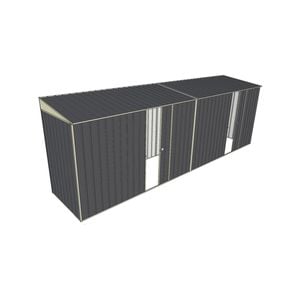 Build-A-Shed 1.2 x 6.0 x 2.0m Skillion Dual Single Sliding Side Doors Shed - Grey