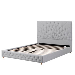 Artiss Queen Bed Frame with Tufted Headboard Grey
