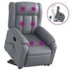 vidaXL Electric Massage Recliner Chair Armchair Single Sofa Grey Faux Leather
