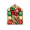 Catzon 72 Pcs Christmas Ball Ornaments with Multi Cute Shapes for Party Wedding Holiday-Set 1