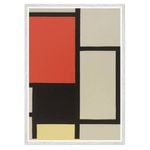 Galrie Piet Mondrian's Iconic Composition with Red, Blue, and Yellow- Abstract Art Print, White Frame, A4 21 x 30cm (8 x 12inch)