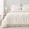 Dreamaker Bonnie Washed Cotton Quilt Cover Set With Bows White King Bed