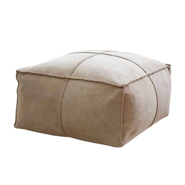 Huxford Grove The Willow Filled Ottoman Footstool Sqr 50x50cm Light Beige