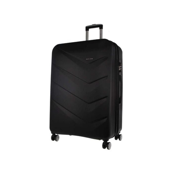 Pierre Cardin Hard Shell 4 Wheel Suitcase - Medium - Black - Expandable - Lightweight