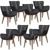 Stud Set of 8 Rope Outdoor Dining Chair with Solid Eucalyptus Timber Wood Frame