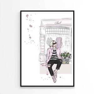Fashion Girl with Bag Print 100% Australian Made 60x90cm (Poster)