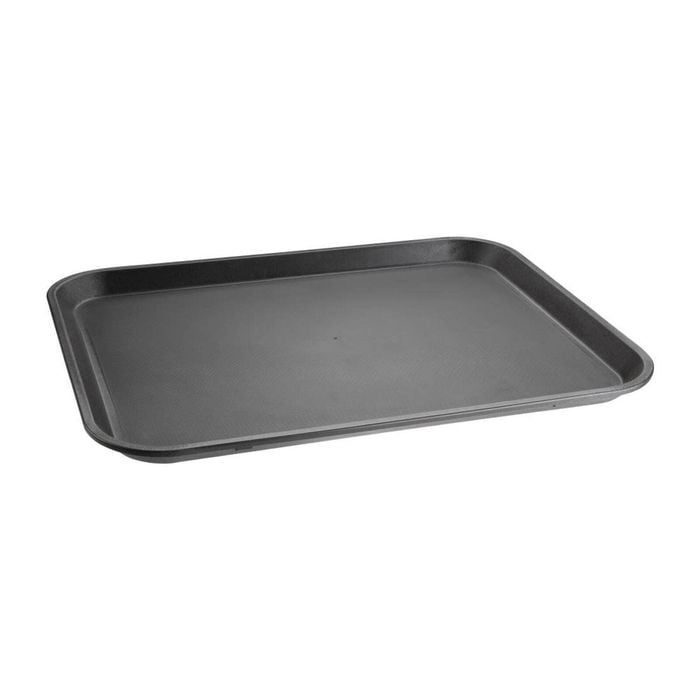 Olympia Serving Tray Kristallon Non-slip Black 410x305mm Polypropylene Rectangular Commercial