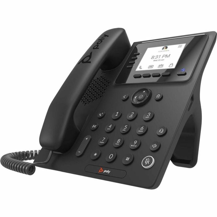 Poly Ccx 350 Ip Phone - Corded - Corded - Desktop, Wall Mountable - Black - Voip - 7.1 Cm (2.8") Lcd