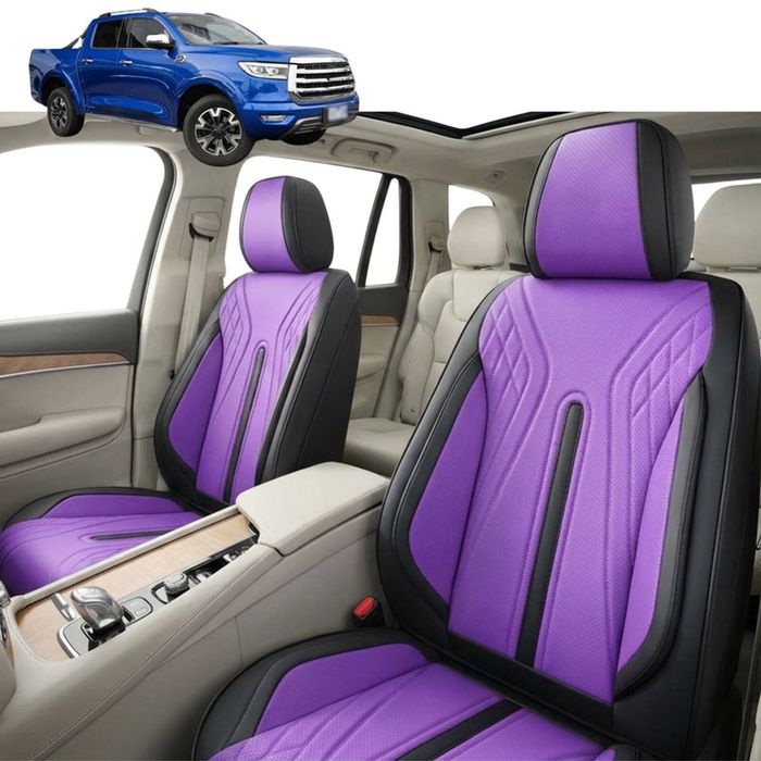 Australian Goose Front Seat Covers for GWM Haval Great Wall Cannon Ute 2019 - Current (NPW) - PU Leather, Purple (2pc)