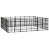 vidaXL Outdoor Dog Kennel Steel Garden Puppy Pet Enclosure Supply Cage House