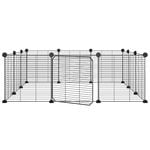 Andala Pets 12-Panel Pet Cage with Door Black 35x35 cm Steel