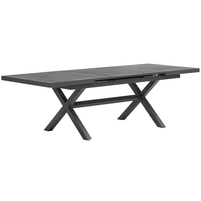 FurnitureOkay Mosman Sintered Stone Outdoor Extendable Dining Table (200/260x100cm) - Charcoal